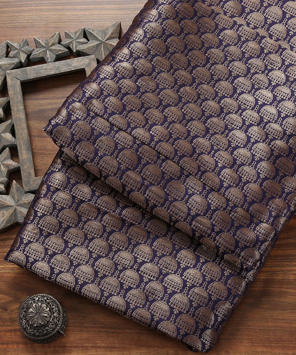 Blue_Handloom_Banarasi_Brocade_Fabric_with_Jhumki_Booti_Design_WeaverStory_01