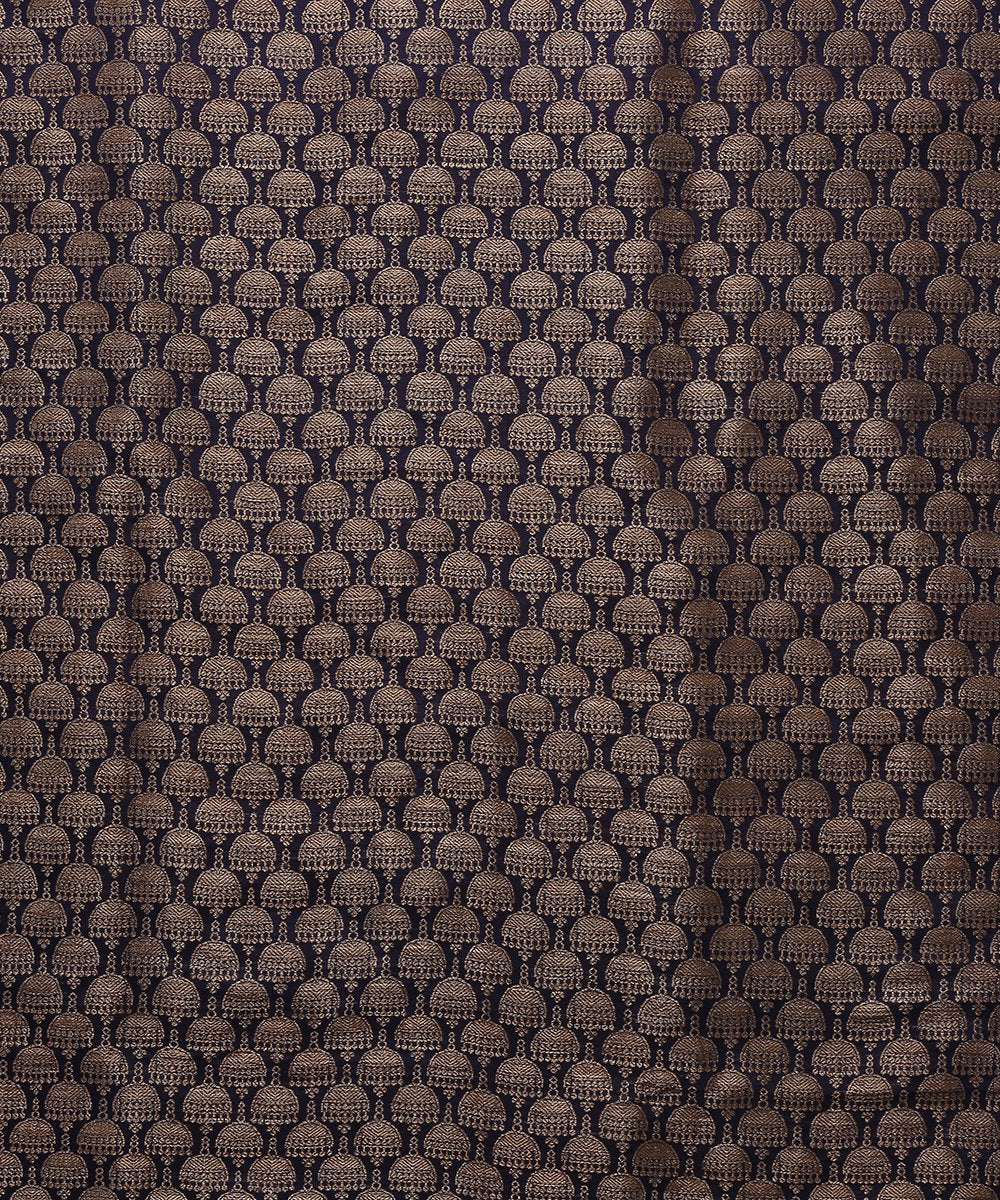 Blue_Handloom_Banarasi_Brocade_Fabric_with_Jhumki_Booti_Design_WeaverStory_03