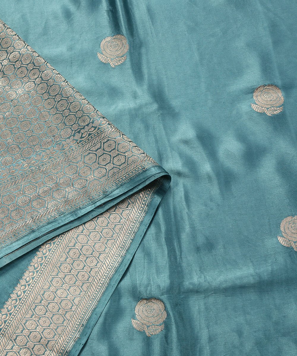 Blue_Pure_Gajji_Silk_Banarasi_Dupatta_with_Rose_Flower_Motifs_woven_in_Kadhwa_Weave_WeaverStory_05