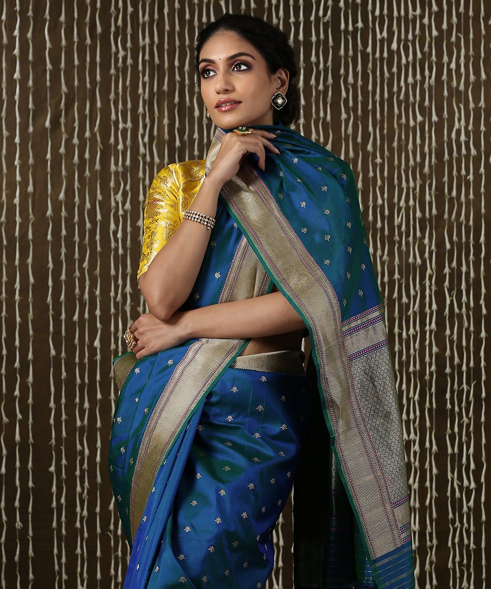 Blue_Handloom_Kadhwa_Katan_Silk_Banarasi_Saree_with_Bootidar_Design_WeaverStory_01