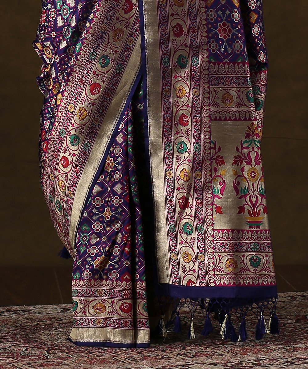 Blue_Handloom_Katan_Silk_Banarasi_Patola_Saree_with_Meenakari_Design_WeaverStory_04