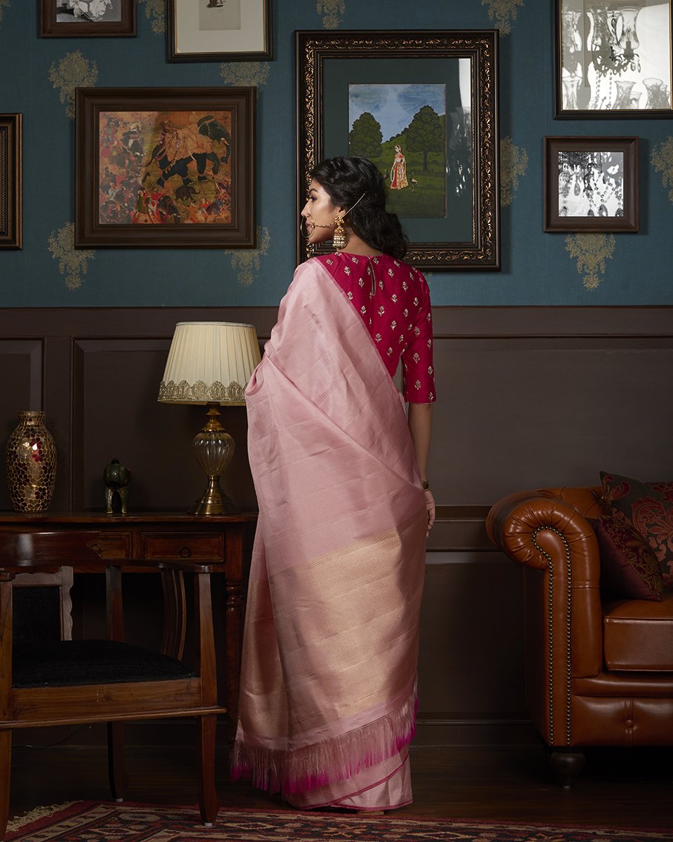Blush_Pink_Handloom_Kanjivaram_Silk_Saree_With_Gold_Zari_Stripes_WeaverStory_03