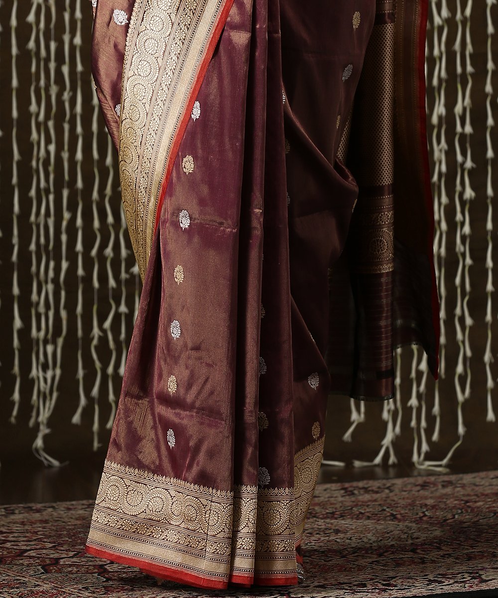 Brown_Handloom_Tissue_Silk_Kadhwa_Banarasi_Saree_with_Bootidar_Design_WeaverStory_04