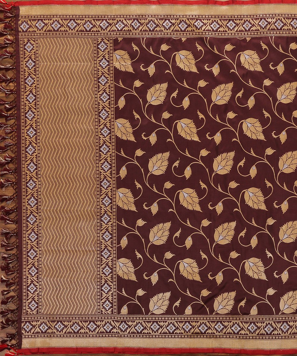 Brown_Handloom_Cutwork_Jamdani_Pure_Katan_Silk_Banarasi_Dupatta_WeaverStory_02