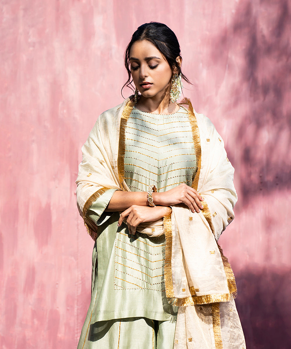 Pista_Green_Handloom_Chanderi_Silk_Gota_Patti_Sharara_Set_With_Gold_Tissue_Dupatta_WeaverStory_01
