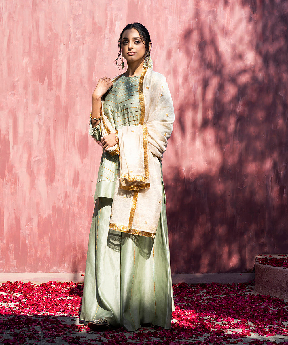 Pista_Green_Handloom_Chanderi_Silk_Gota_Patti_Sharara_Set_With_Gold_Tissue_Dupatta_WeaverStory_02