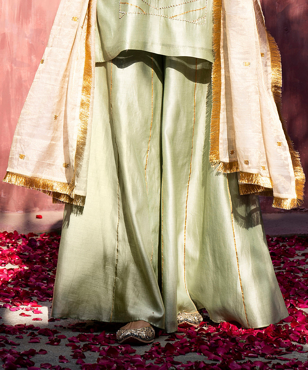 Pista_Green_Handloom_Chanderi_Silk_Gota_Patti_Sharara_Set_With_Gold_Tissue_Dupatta_WeaverStory_07