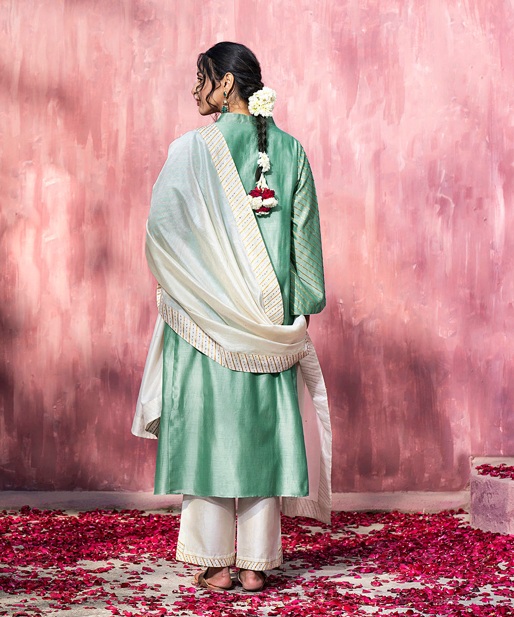Handloom_Blue_Chanderi_Silk_Gota_Patti_Suit_Set_With_Offwhite_Pants_And_Dupatta_WeaverStory_05