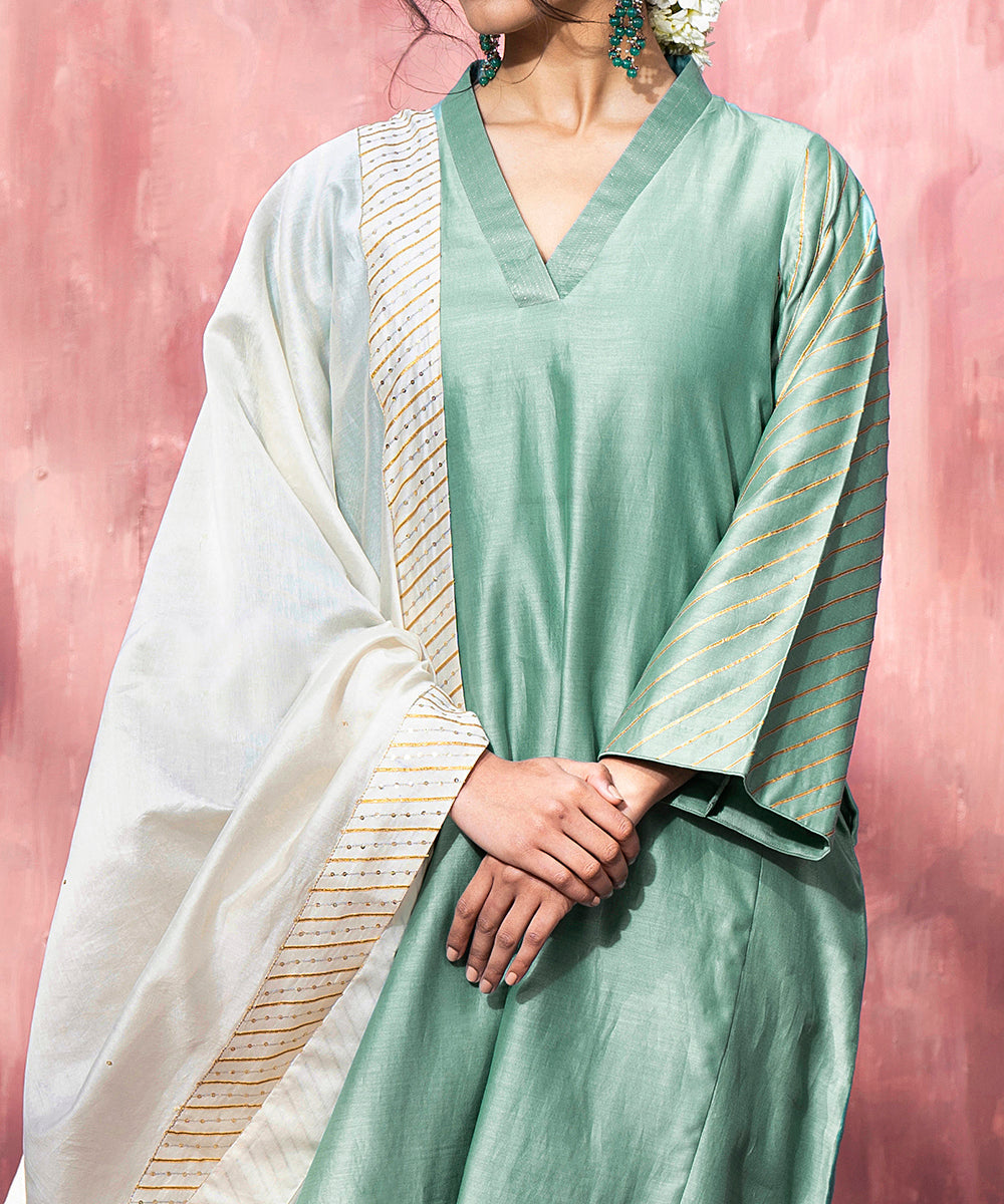 Handloom_Blue_Chanderi_Silk_Gota_Patti_Suit_Set_With_Offwhite_Pants_And_Dupatta_WeaverStory_06
