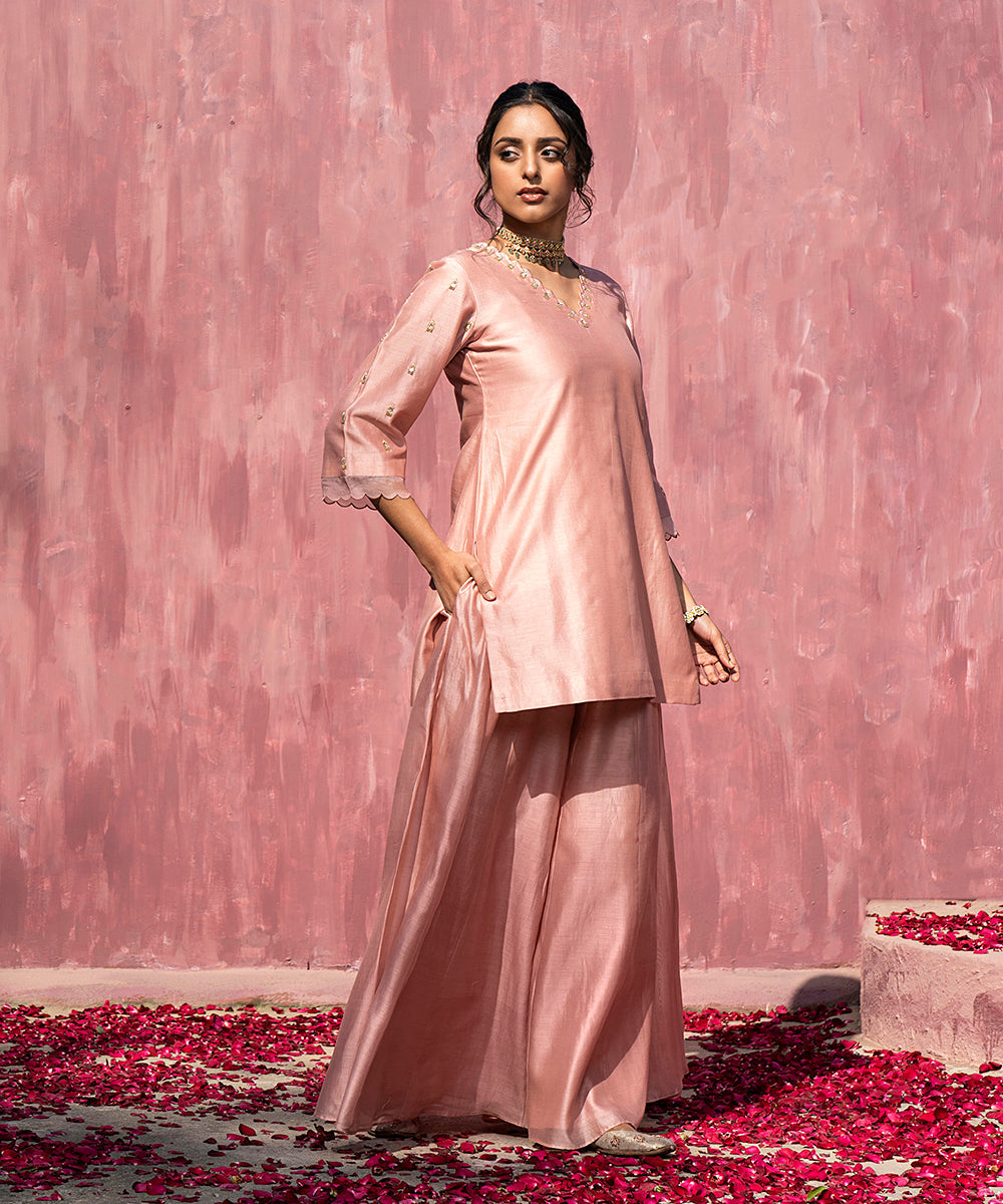 Pink_Handloom_Chanderi_Silk_Gota_Patti_Scalloped_Sharara_Set_With_Dupatta_WeaverStory_03