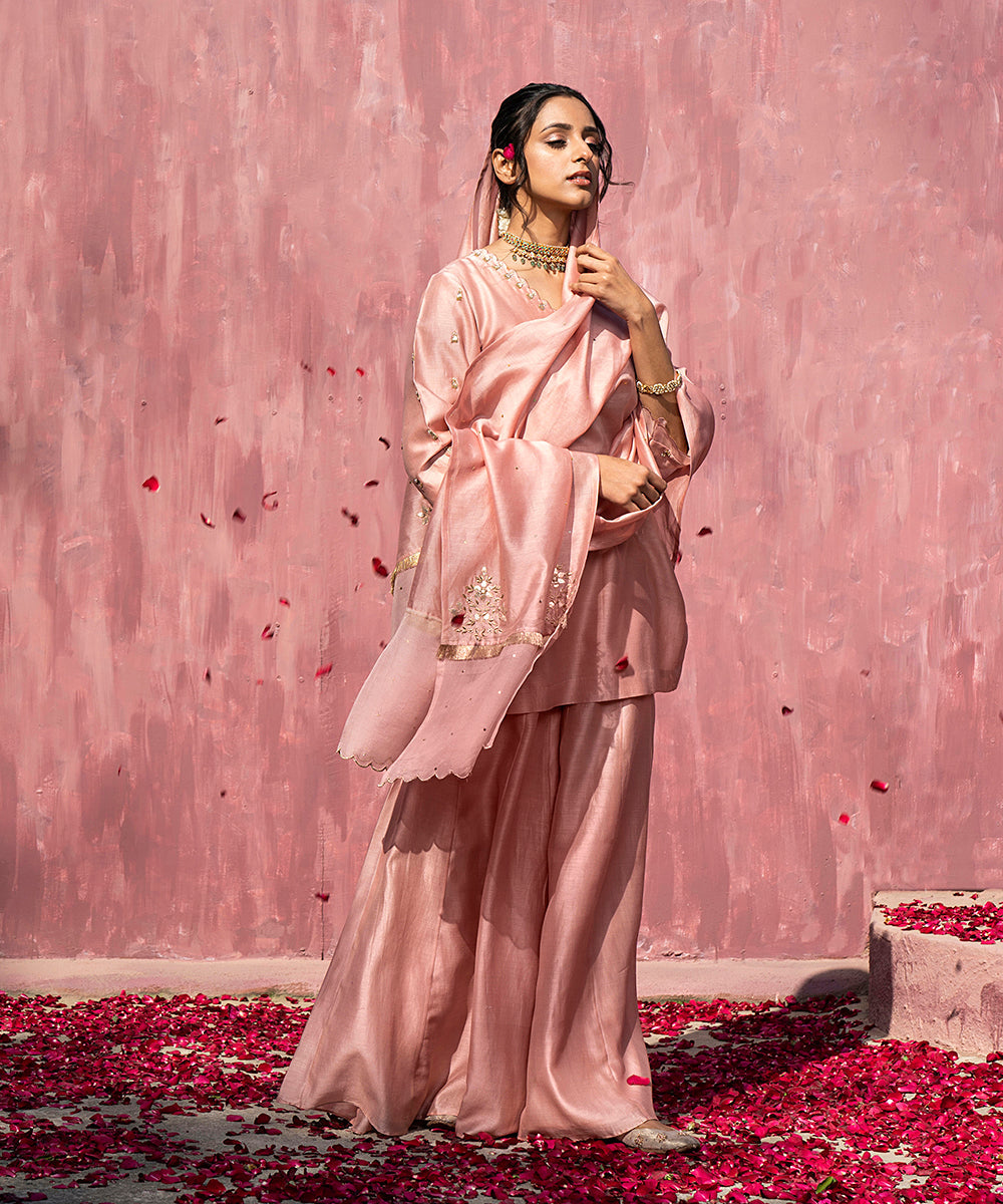 Pink_Handloom_Chanderi_Silk_Gota_Patti_Scalloped_Sharara_Set_With_Dupatta_WeaverStory_04