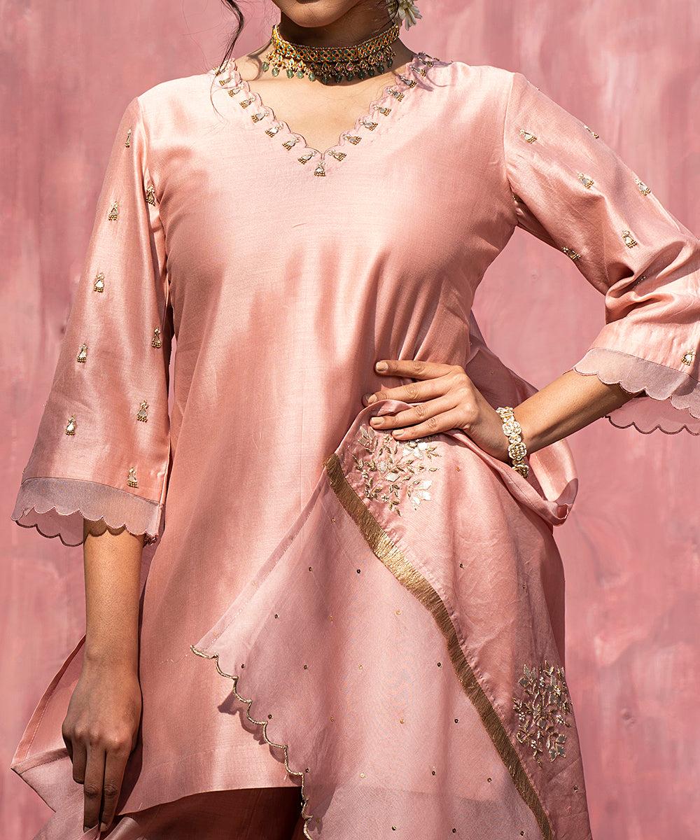 Pink_Handloom_Chanderi_Silk_Gota_Patti_Scalloped_Sharara_Set_With_Dupatta_WeaverStory_06