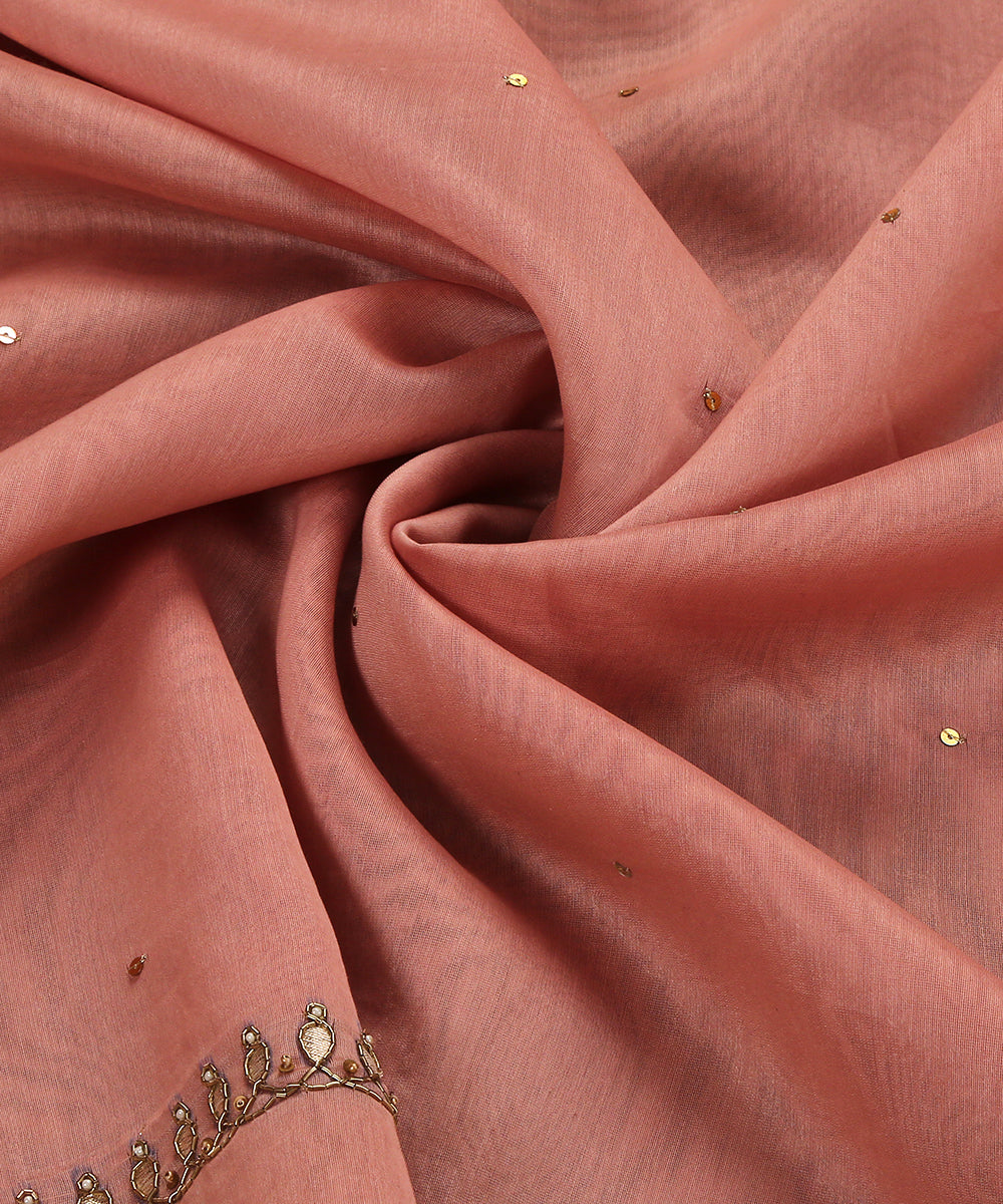 Handloom_Pink_Chanderi_Silk_Dupatta_With_Hand_Embridery_WeaverStory_05