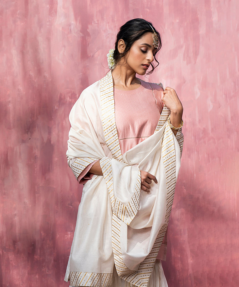 Offwhite_Chanderi_Silk_Hand_Embroidere_Sharara_Set_With_Dupatta_WeaverStory_01
