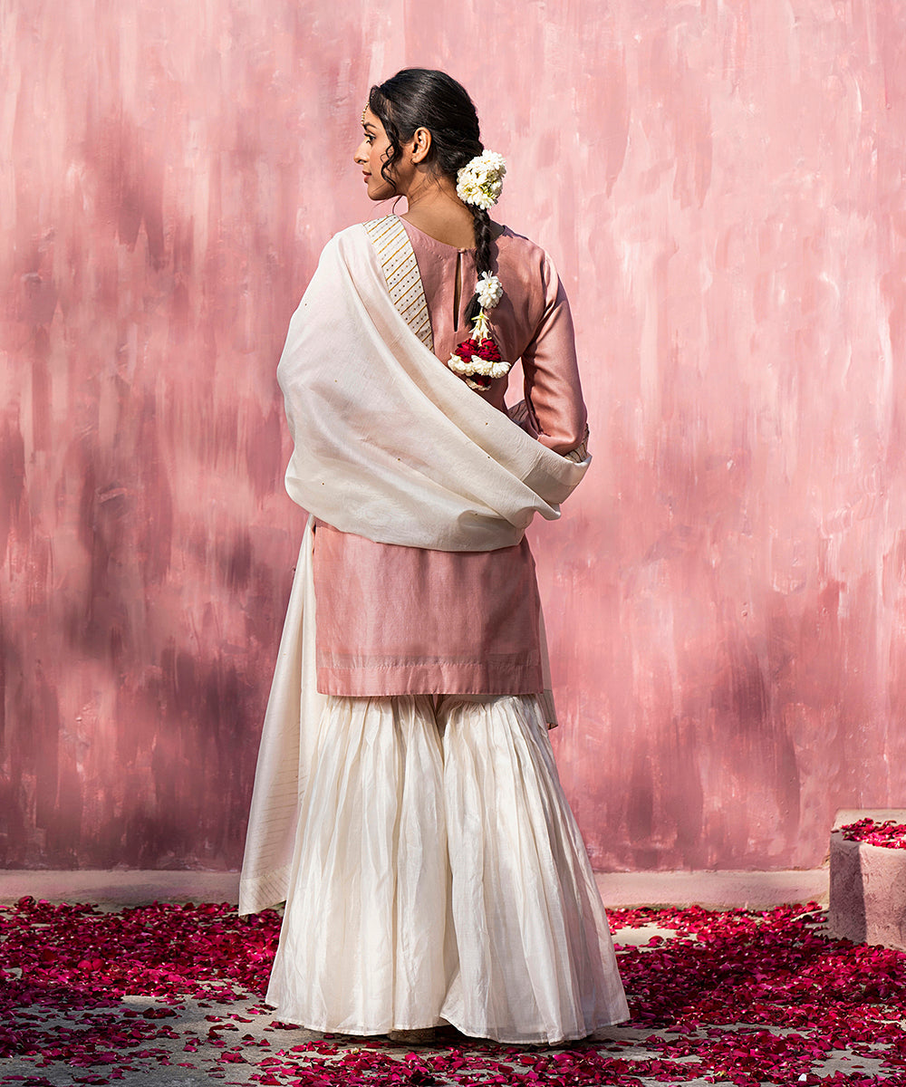 Offwhite_Chanderi_Silk_Hand_Embroidere_Sharara_Set_With_Dupatta_WeaverStory_05