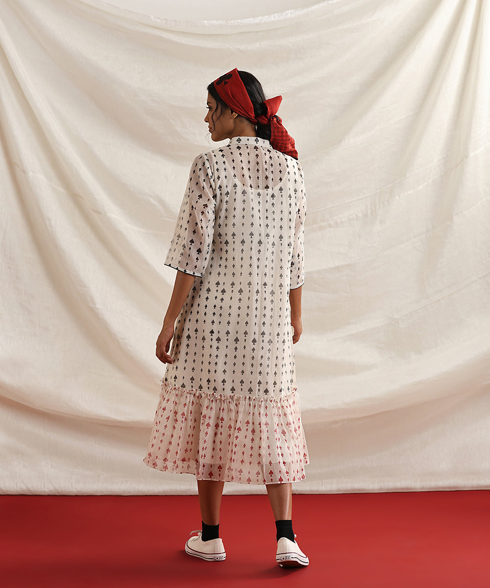 Spades-_Offwhite_Handloom_Pure_Chanderi_Silk_Handblock_Printed_Tier_Dress_WeaverStory_05