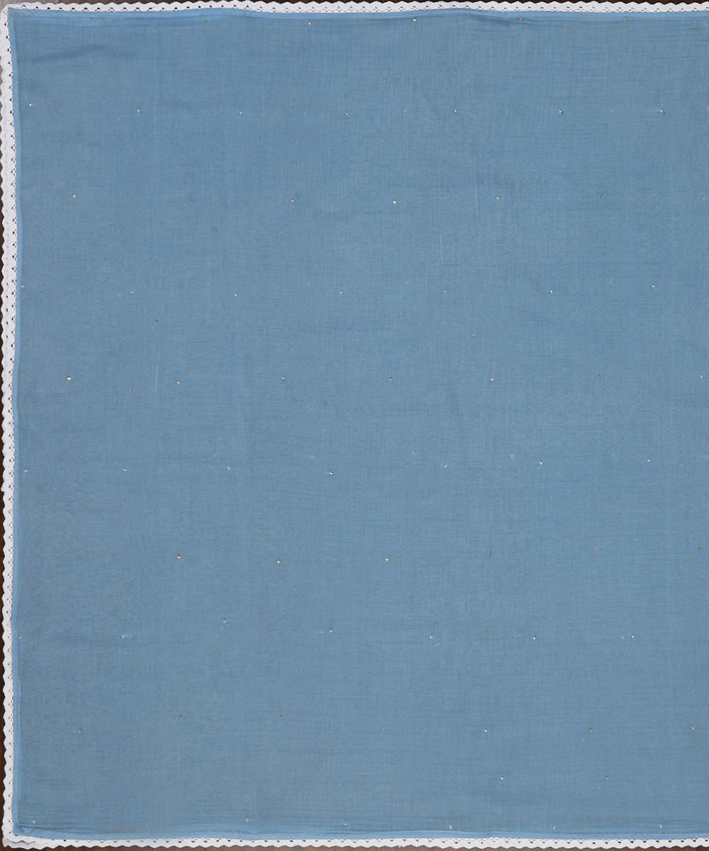Blue_Handloom_Chanderi_Dupatta_With_Hand_Embroidered_Sequins_And_Cotton_Lace_WeaverStory_02