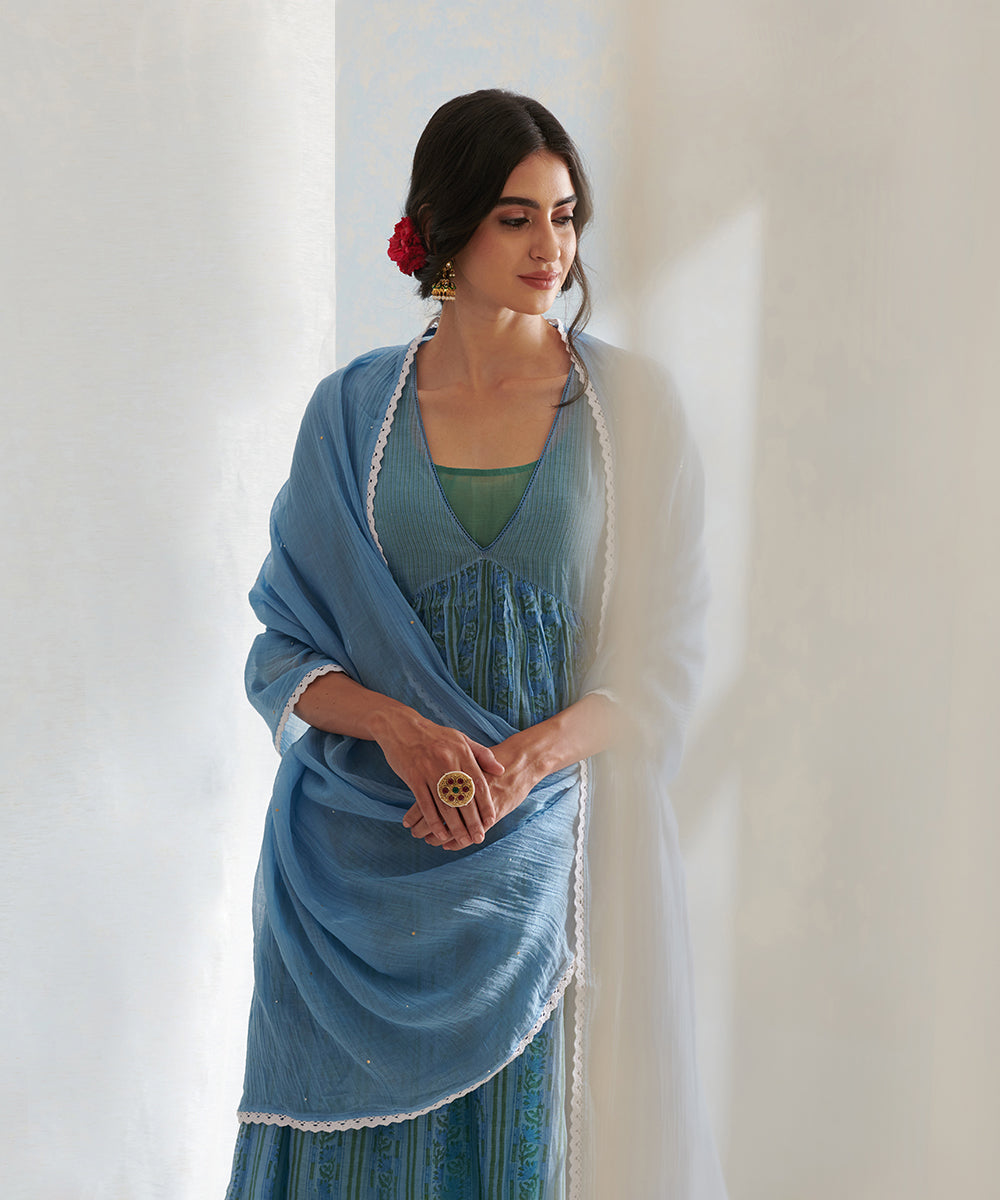 Handloom_Blue_Chanderi_Kurta_Set_with_Pants_and_Chanderi_Dupatta_WeaverStory_02