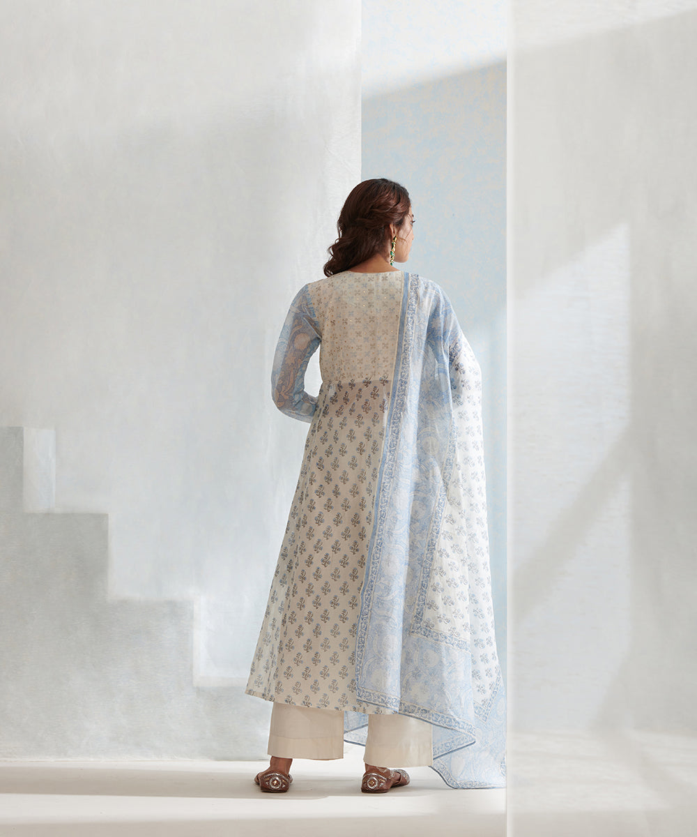 White_Handloom_Angrakha_Chanderi_Kurta_Set_with_Pants_And_Block_Printed_Dupatta_WeaverStory_04
