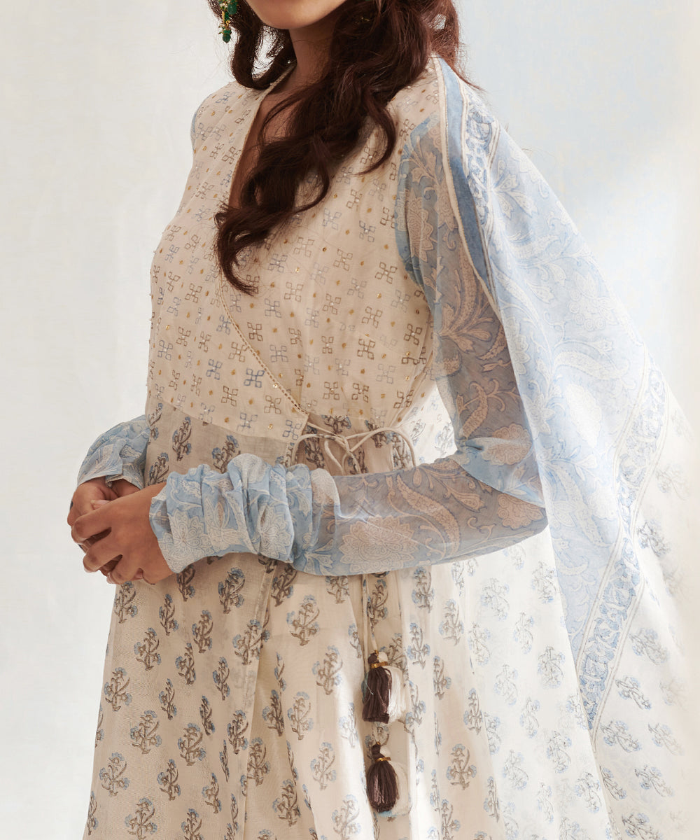 White_Handloom_Angrakha_Chanderi_Kurta_Set_with_Pants_And_Block_Printed_Dupatta_WeaverStory_05