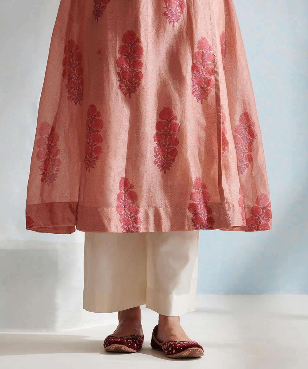 Old_Rose_Handloom_Chanderi_Angrakha_Set_with_Wide_Pants_And_Organza_Dupatta_WeaverStory_07