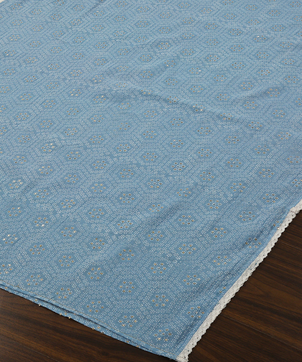 Blue_Handloom_Chanderi_Dupatta_With_Handblocked_Geometric_Floral_Motifs_WeaverStory_03