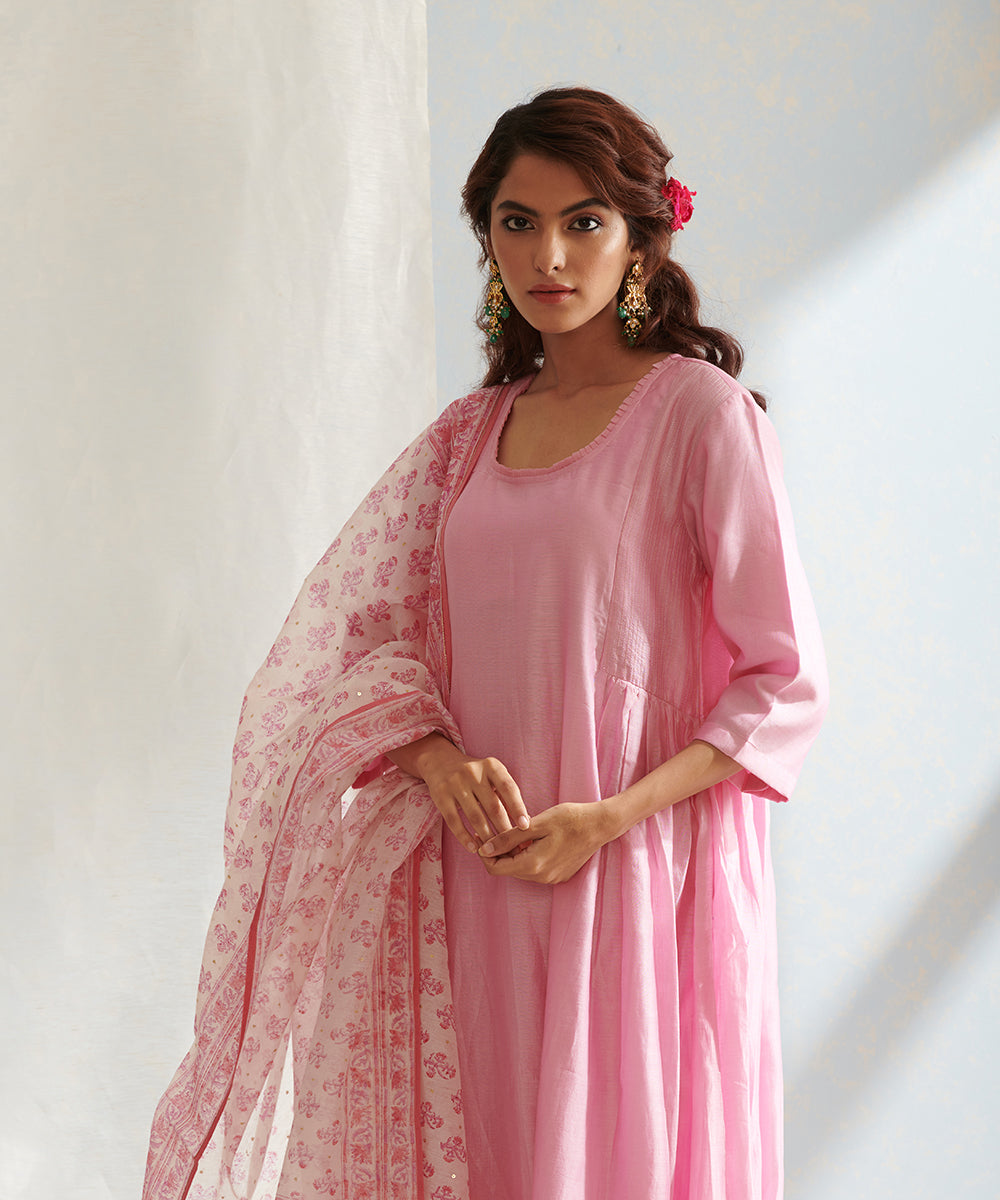 Pink_Handloom_Chanderi_Kurta_Set_with_Pants_and_Hand_Block_Printed_Dupatta_WeaverStory_02