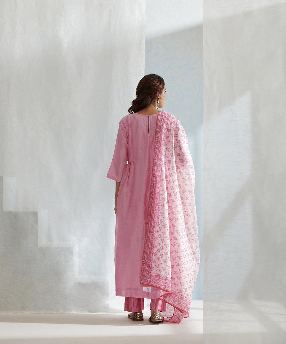 Pink_Handloom_Chanderi_Kurta_Set_with_Pants_and_Hand_Block_Printed_Dupatta_WeaverStory_04