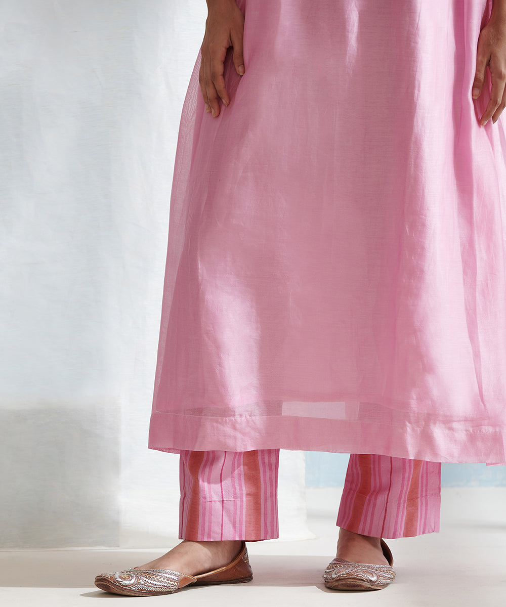 Pink_Handloom_Chanderi_Kurta_Set_with_Pants_and_Hand_Block_Printed_Dupatta_WeaverStory_06