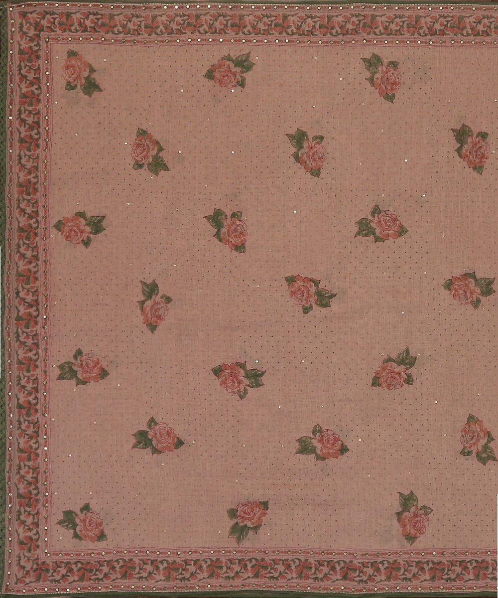 Handloom_Old_Rose_Chanderi_Dupatta_With_Handblocked_Rose_Motifs_And_Hand_Embroidered_Sequins_WeaverStory_02