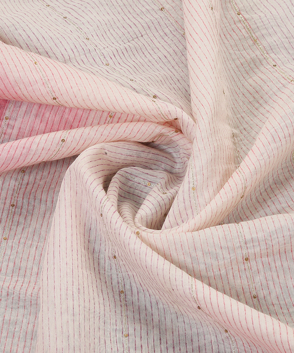 Handloom_Pink_Chanderi_Handblocked_Dupatta_With_Hand_Embroidered_Zari_And_Sequins_WeaverStory_05