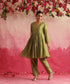Handloom_Chartreuse_Green_Chanderi_Kurta_With_Straight_Pants_WeaverStory_01