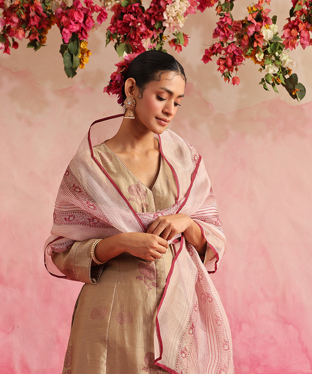 Handloom_Taupe_Pomegranate_Anarkali_With_Chanderi_Churidar_And_Organza_Dupatta_WeaverStory_05