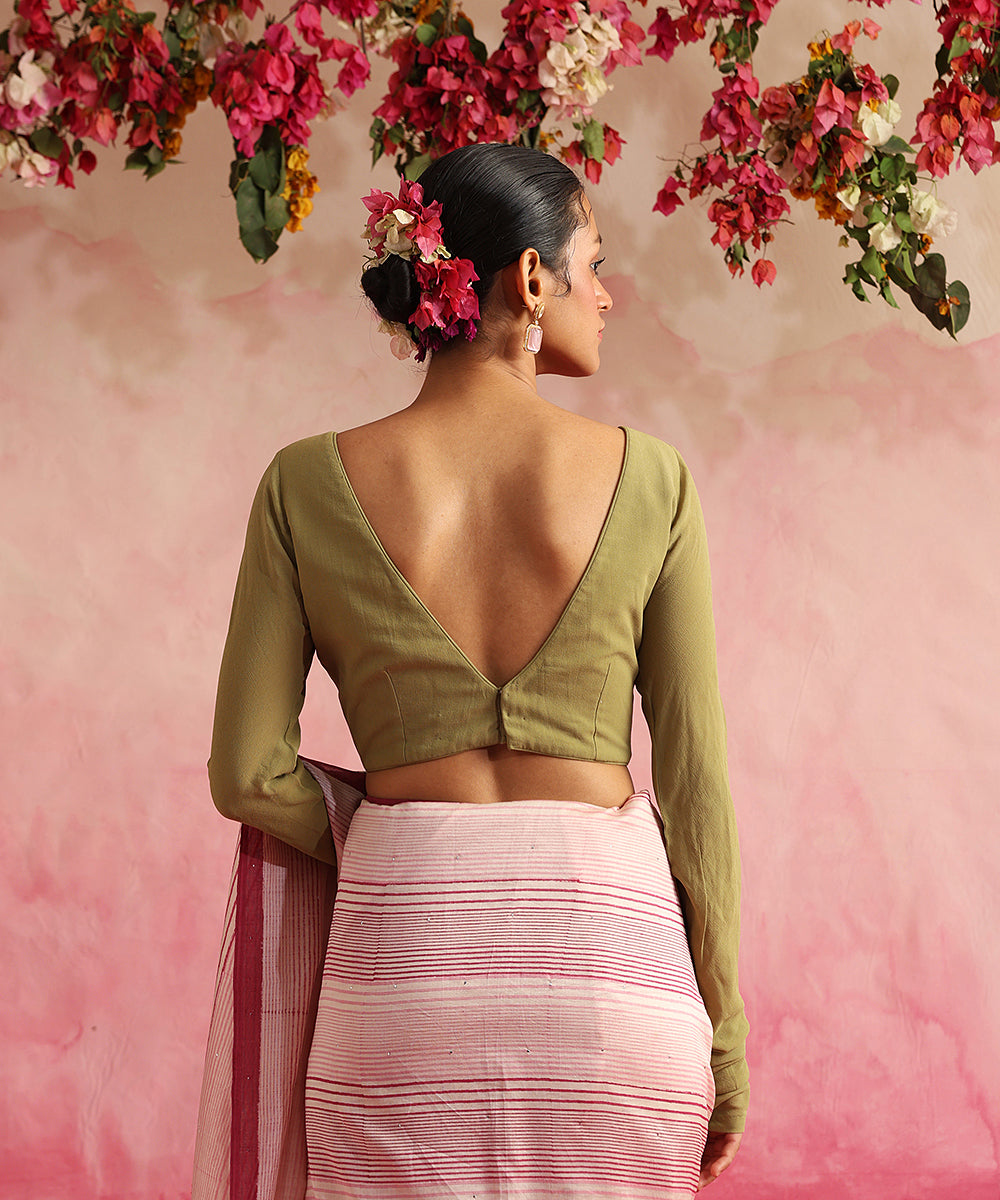 Handloom_Green_Crepe_Georgette_Blouse_WeaverStory_03