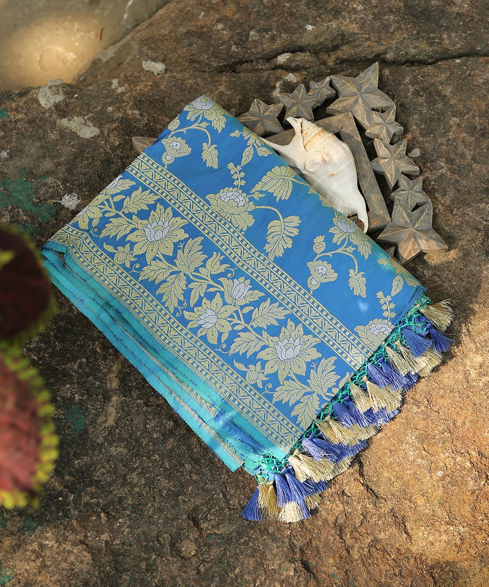 Cobalt_Blue_Handloom_Kadhwa_Jangla_Pure_Katan_Silk_Banarasi_Dupatta_WeaverStory_01