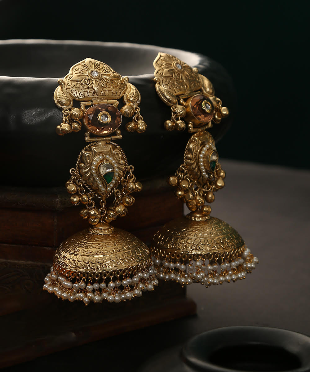 Jigyasa_Handcrafted_Earrings_With_Pearls_And_Ghungroos_WeaverStory_02