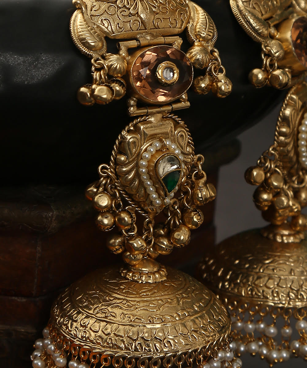 Jigyasa_Handcrafted_Earrings_With_Pearls_And_Ghungroos_WeaverStory_03