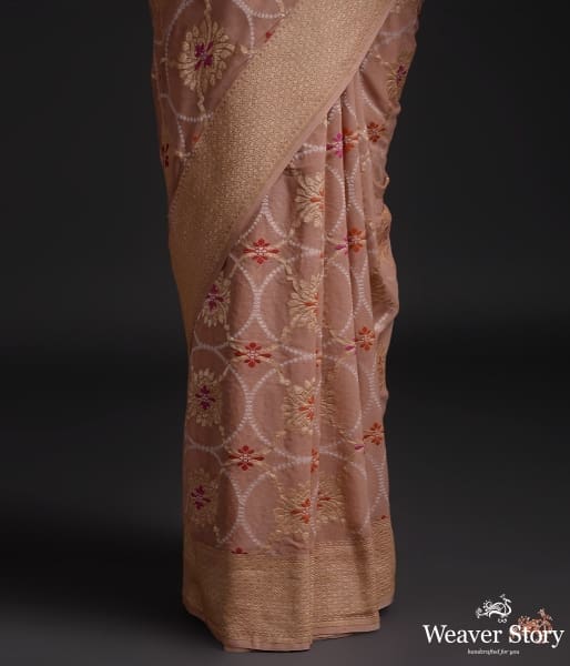 Dull_brown_banarasi_georgette_meenakari_jangla_WeaverStory_04