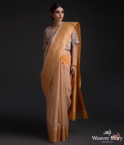 Handwoven_Kora_silk_saree_with_sona_rupa_booti_WeaverStory_02