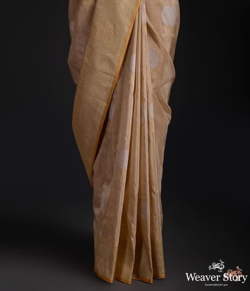 Golden_Beige_pure_silk_tissue_saree_with_marigold_flower_motifs_WeaverStory_04
