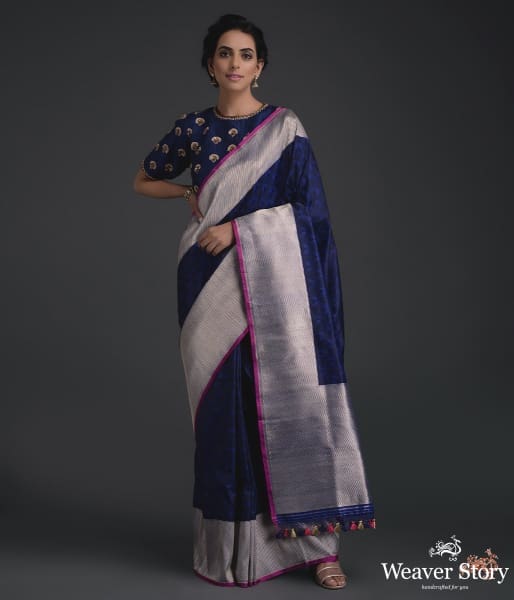 Blue_black_tanchoi_silver_diagonal_weave_WeaverStory_02