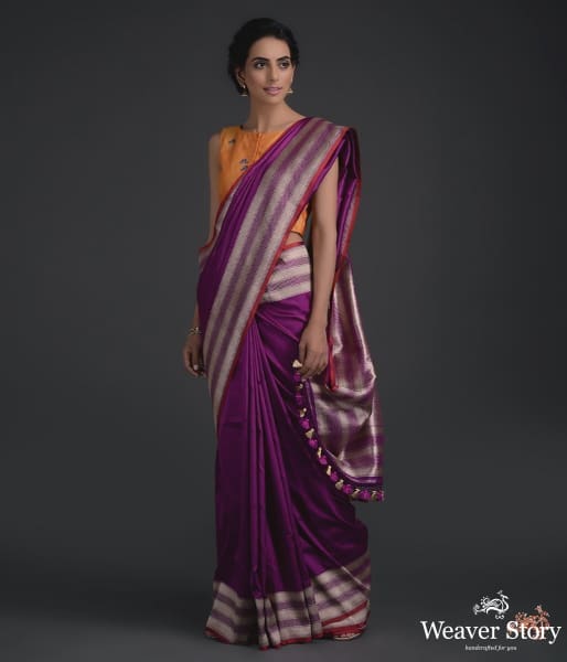 Handwoven_banarasi_tanchoi_saree_in_Purple_WeaverStory_02