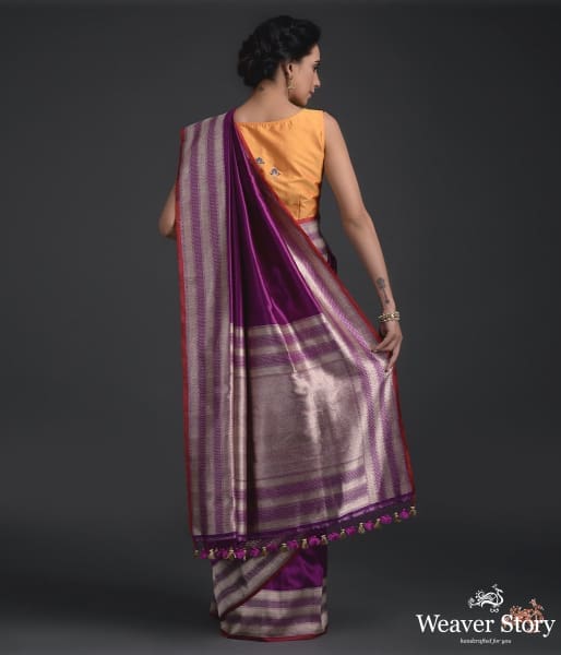 Handwoven_banarasi_tanchoi_saree_in_Purple_WeaverStory_03