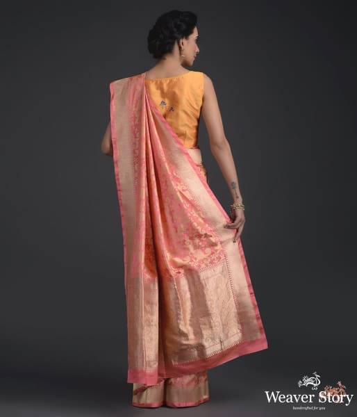 Light_peach_banarasi_tanchoi_saree_with_a_self_weave_gyasar_jaal_WeaverStory_04