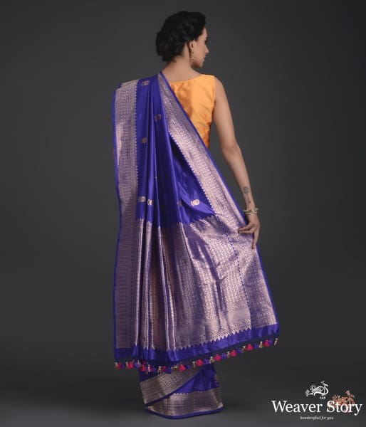 Handwoven_Purple_katan_silk_saree_with_meenakari_floral_motifs_WeaverStory_03