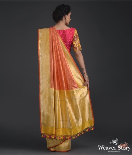 Handwoven_Yellow_self_weave_tanchoi_saree_WeaverStory_03