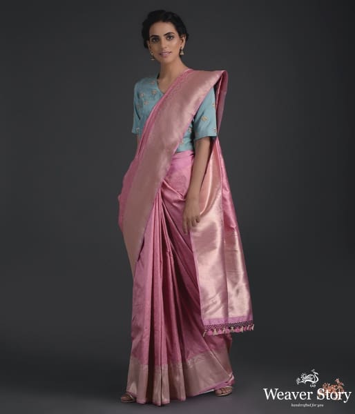 Mauve_Tanchoi_with_kadhwa_border_WeaverStory_02