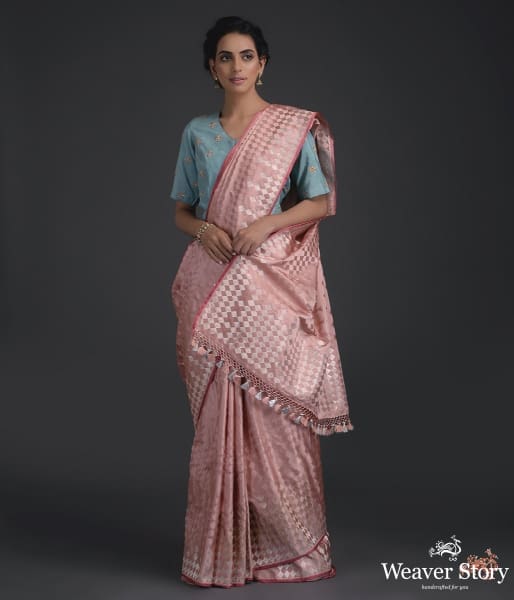 Handwoven_Banarasi_Tanchoi_saree_with_meenakari_in_light_pink_WeaverStory_02