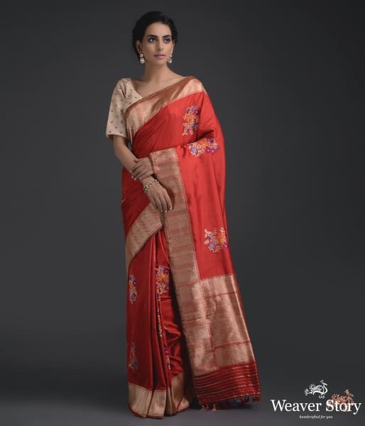 Handwoven_Katan_silk_saree_woven_in_ektara_weave_WeaverStory_02