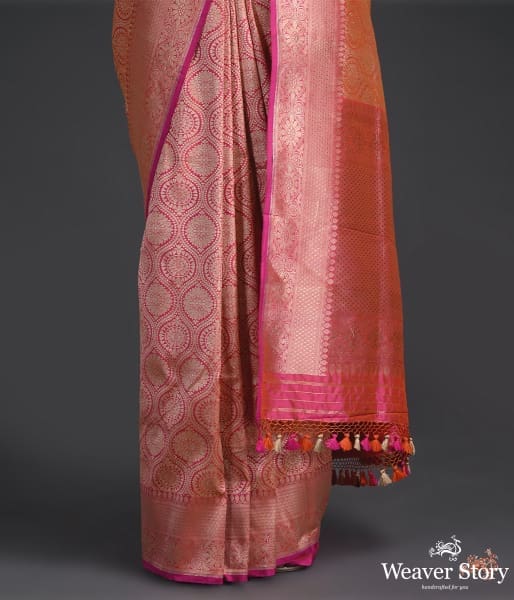 Pink_and_Orange_kimkhab_saree_WeaverStory_04